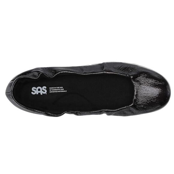 SAS Womens Radiant Ballet Flats US 7.5 WW Black Leather Slip On NIB - Picture 3 of 13
